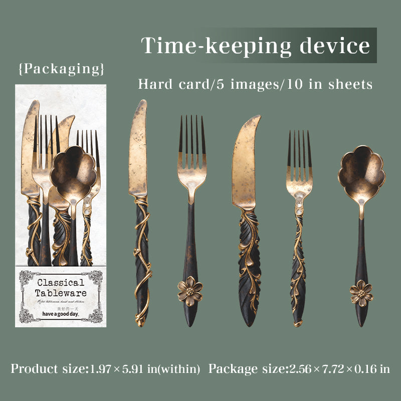 Classical tableware cardstock sticker -10Pcs each pack