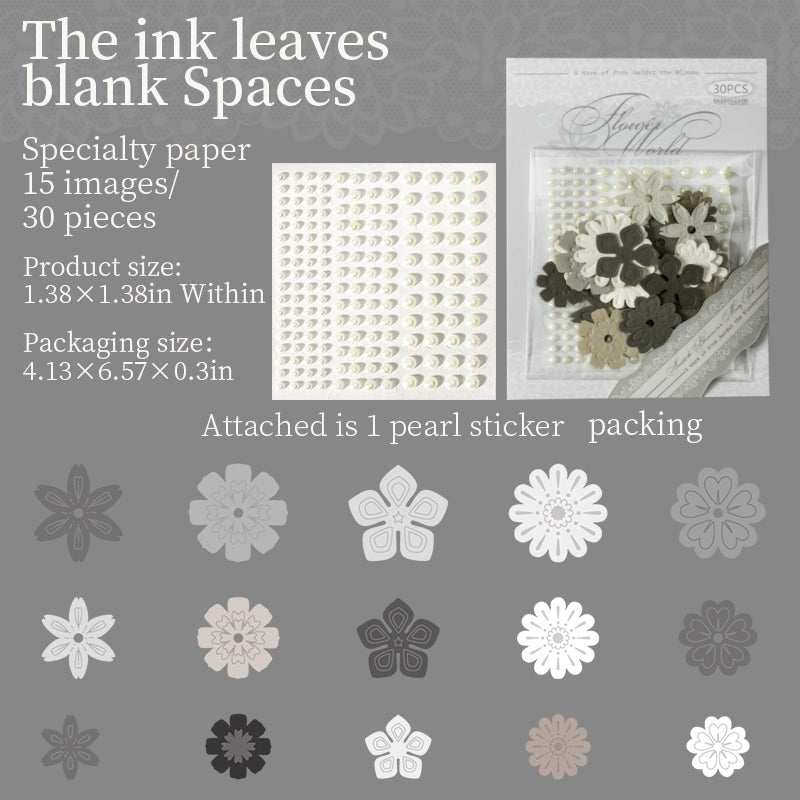 Flowers and pearls die cut Mixed pack -30Pcs each pack