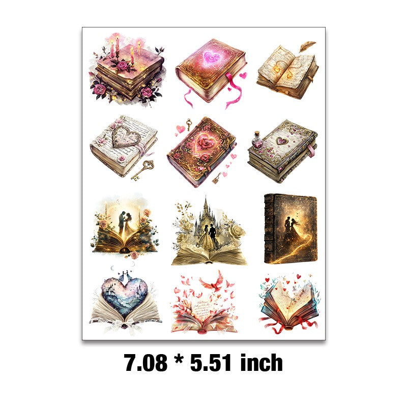 Love book Embossed sticker 1 Pcs