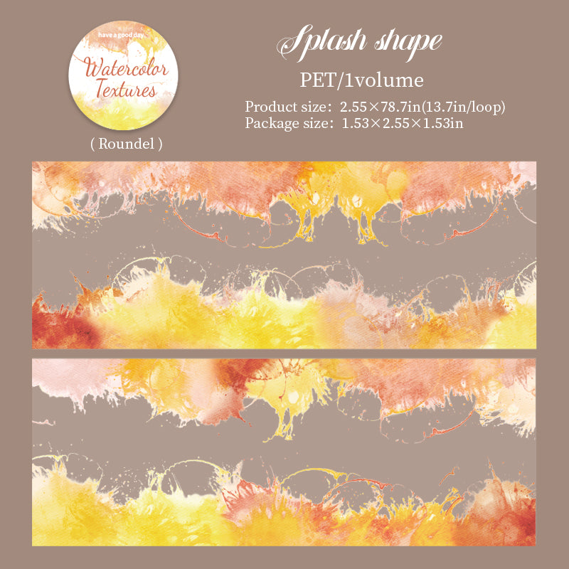 Watercolor texture PET tape -6.5CM*2M