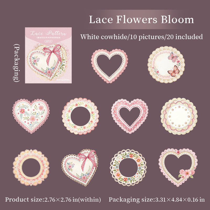 Lace border Solid Sticker -20Pcs each pack