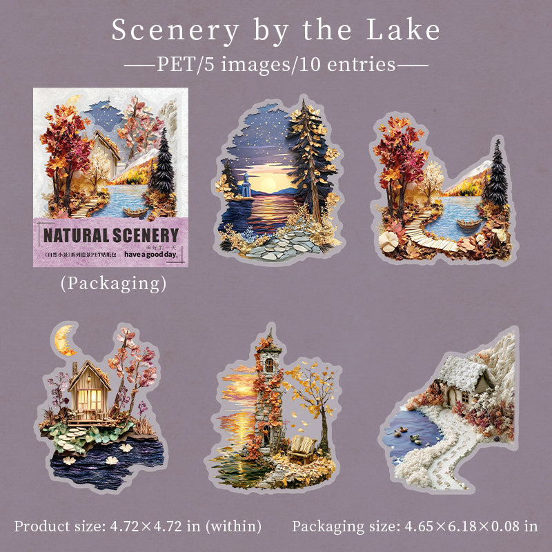 Natural Scenery PET Stickers -10Pcs each pack