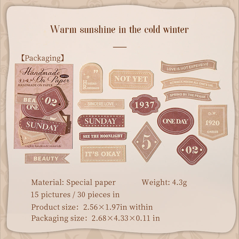 1018 Label Paper -30Pcs each pack