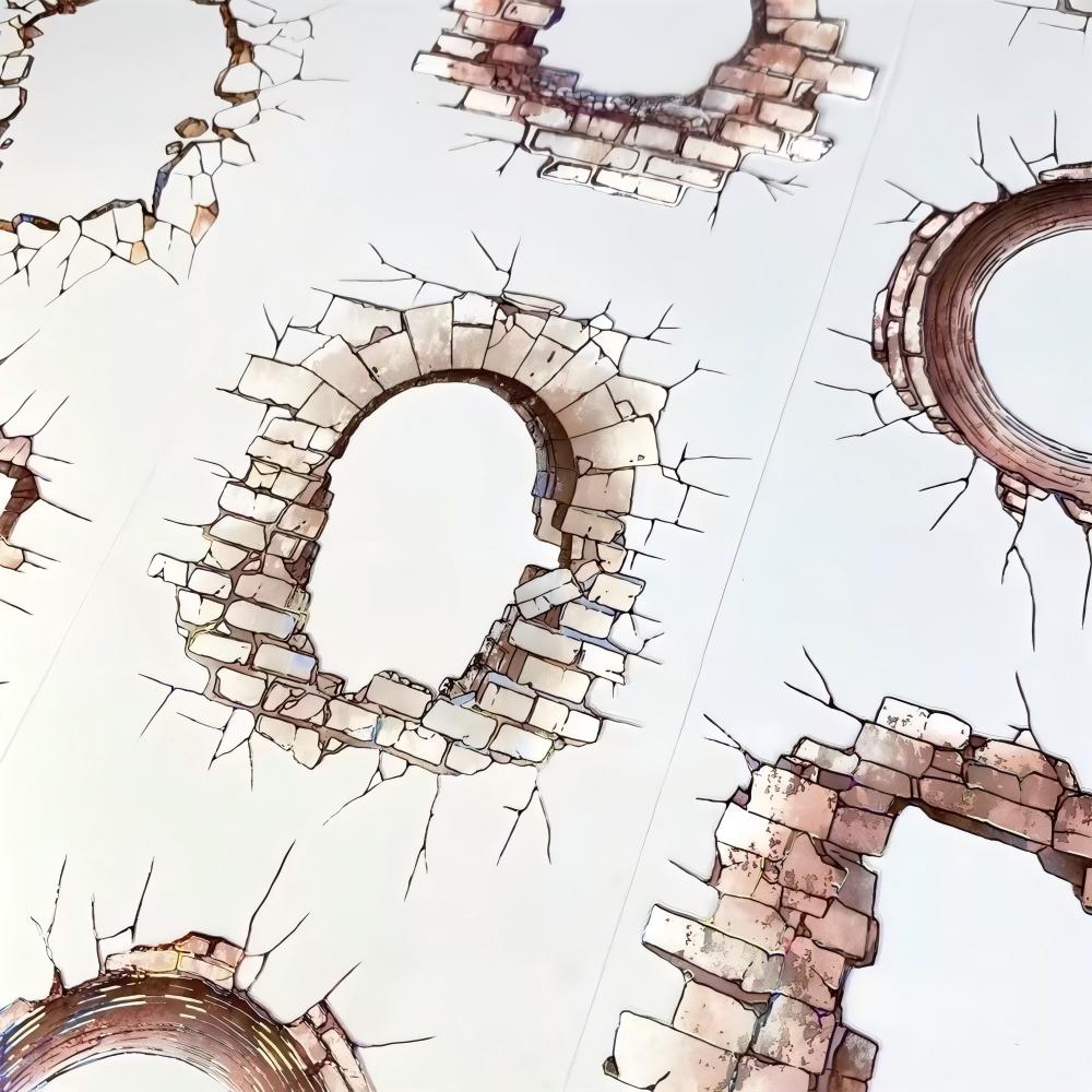 Vintage Cracked Brick PET Tape (8 x 74 cm) 1 loop