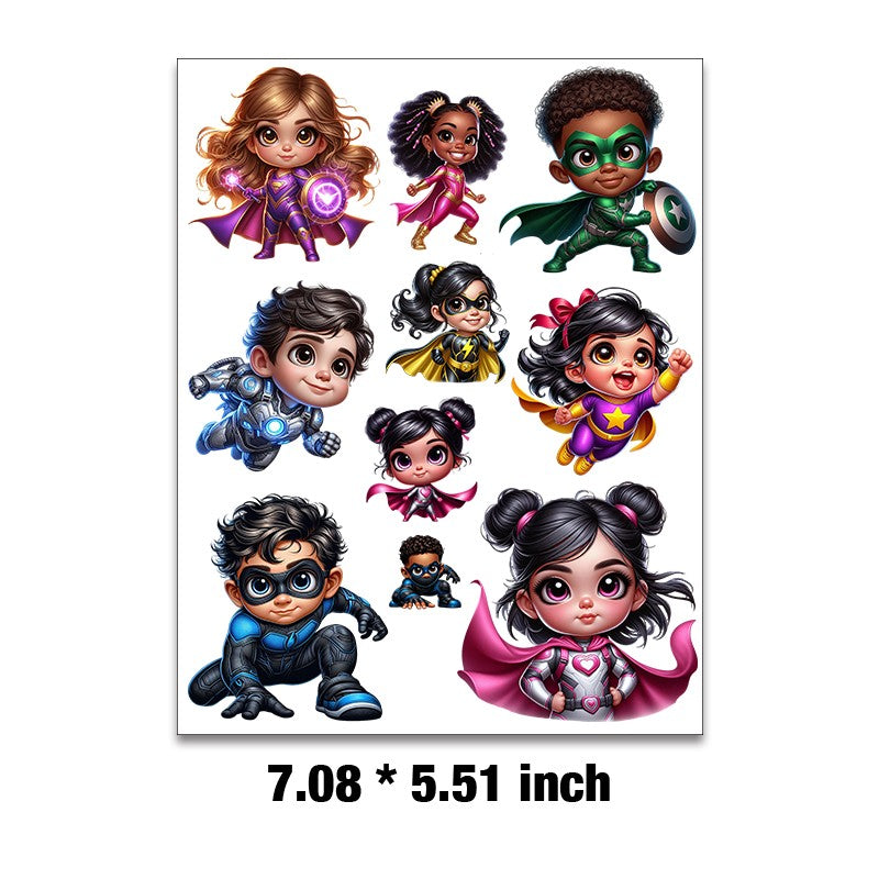 E-24- Superhero kids Embossed sticker 1 Pcs