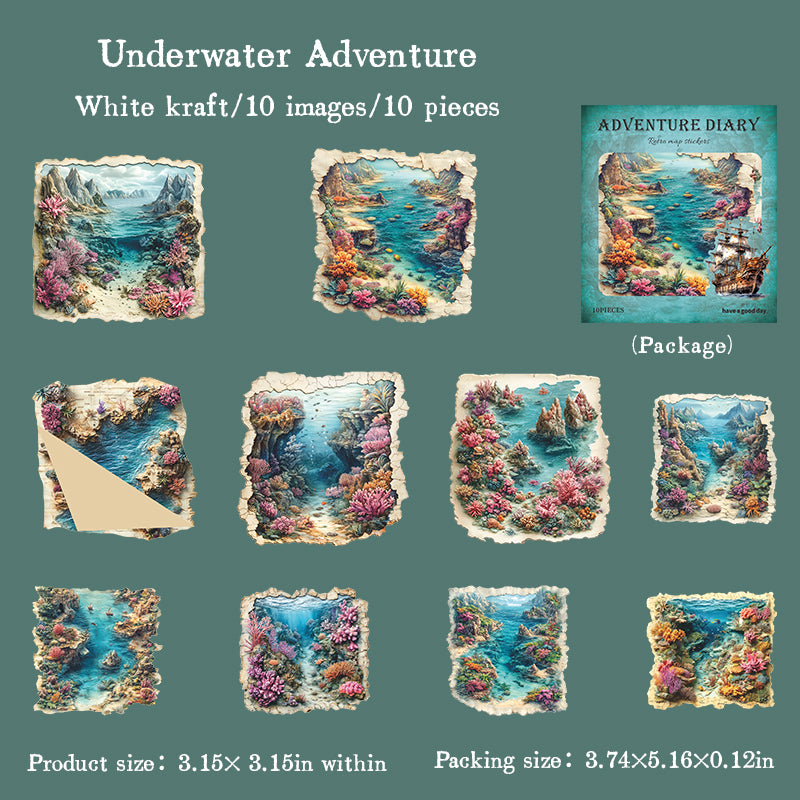 Adventure diary PET sticker -10Pcs each pack
