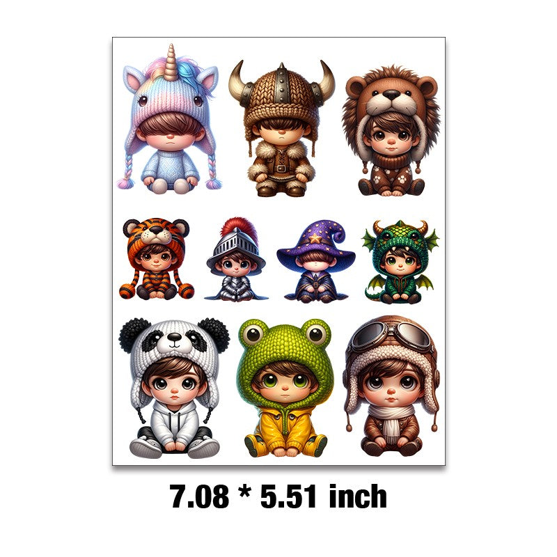 E-25- Cute little boy Embossed sticker 1 Pcs