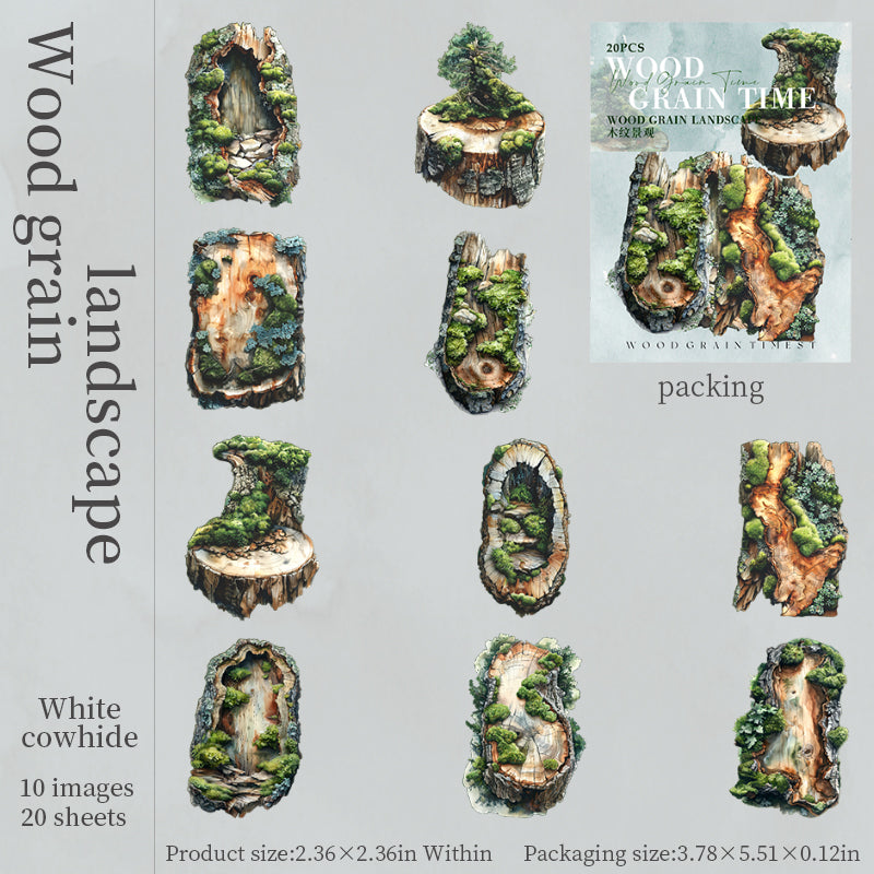 Wooden stake Solid sticker -20Pcs each pack
