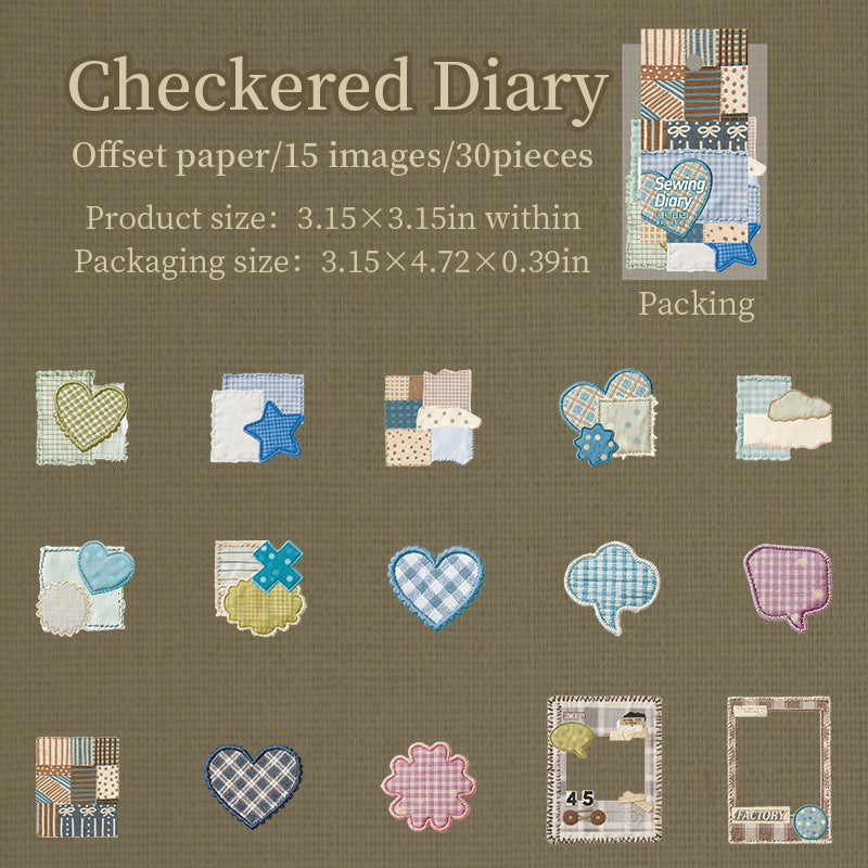 Sewing diary cardstock sticker -30Pcs each pack