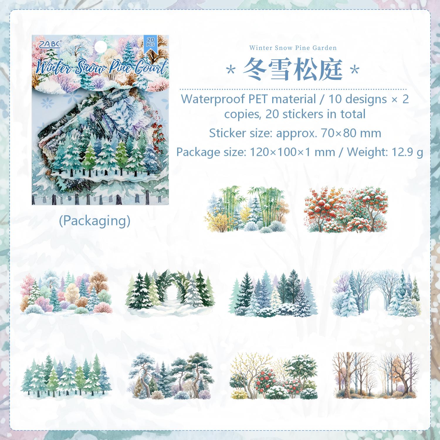 Four Seasons of the Forest PET Stickers -20Pcs each pack