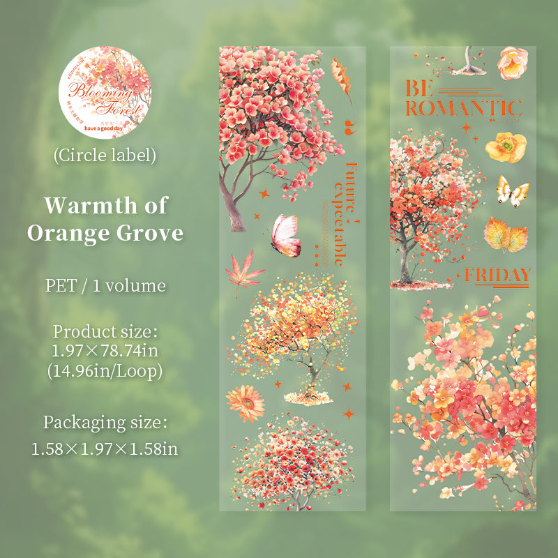 0416 Blooming Forest Series PET tape -6CM*2M