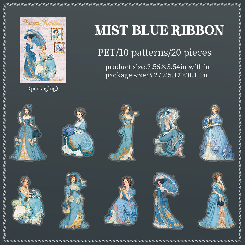 Vintage Rococo banquet PET Sticker -20Pcs each pack