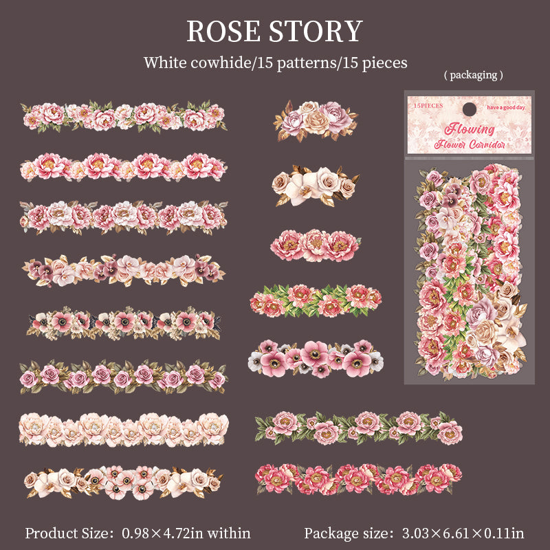Flowers Solid Sticker -15Pcs each pack