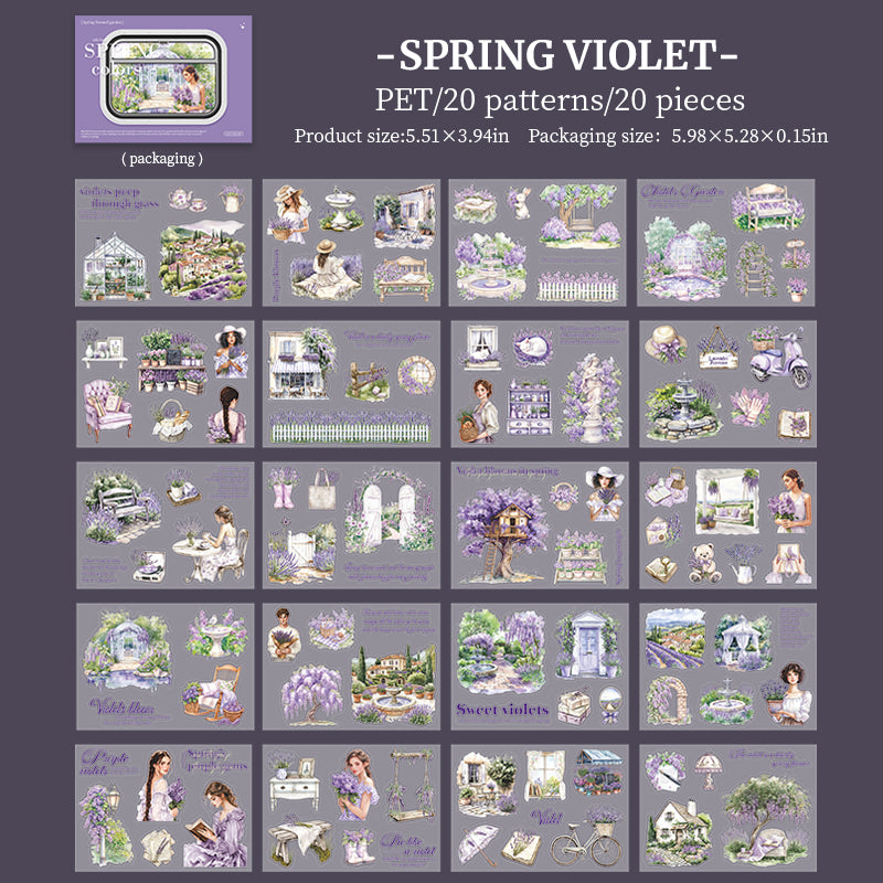 Spring colors PET Sticker book -20Pcs each pack