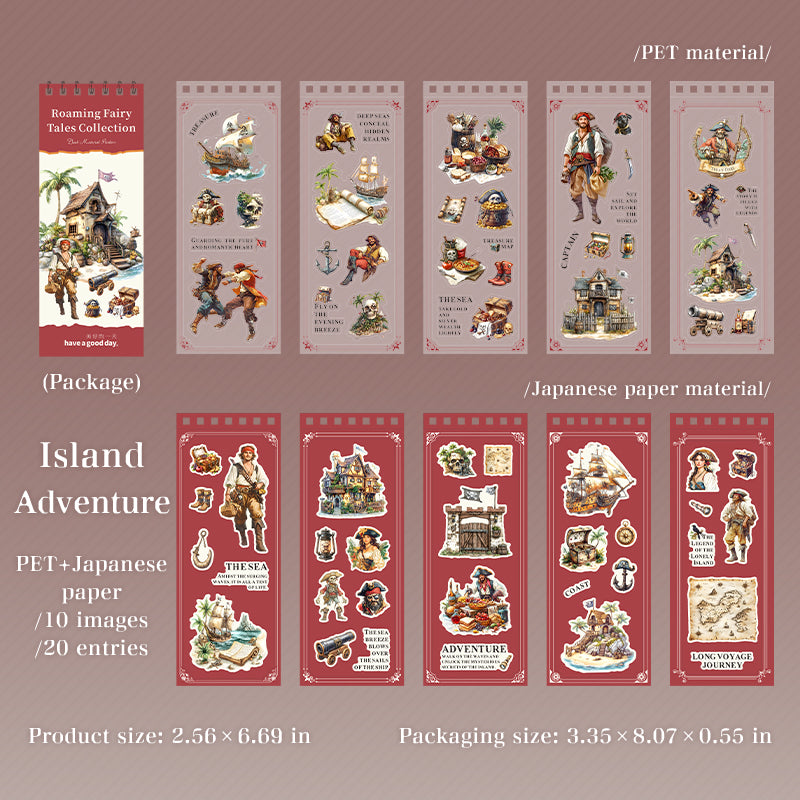 Roaming Fairy Tales Collection Sticker Book (PET & Washi) -20Pcs each pack