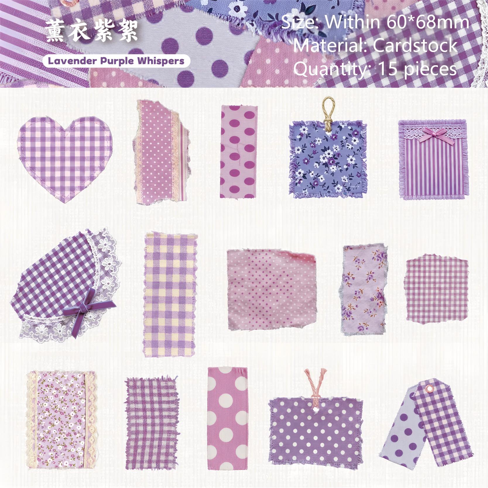 Vintage Fabric Journal Cardstock Stickers -15Pcs each pack