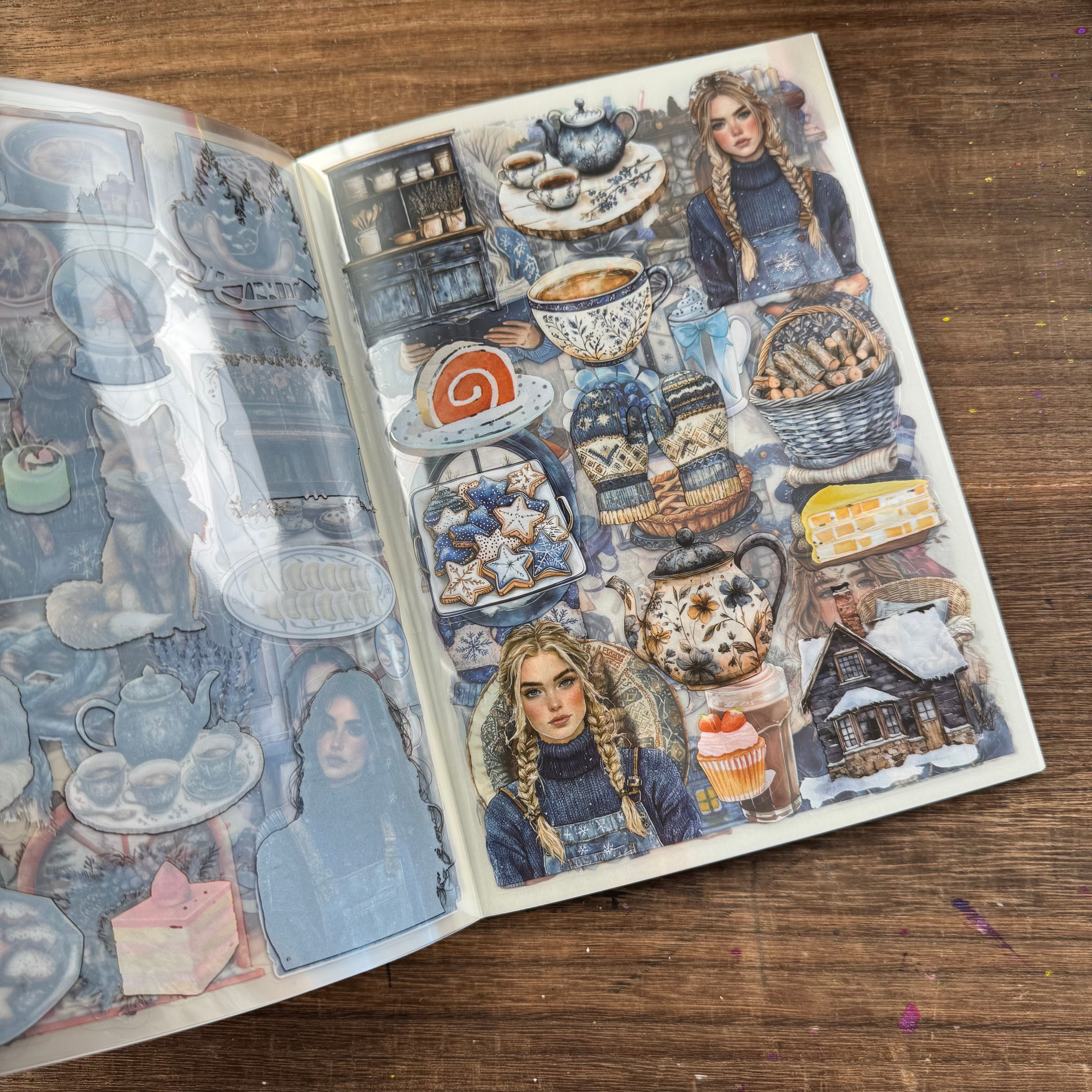 Winter sticker book PET+washi