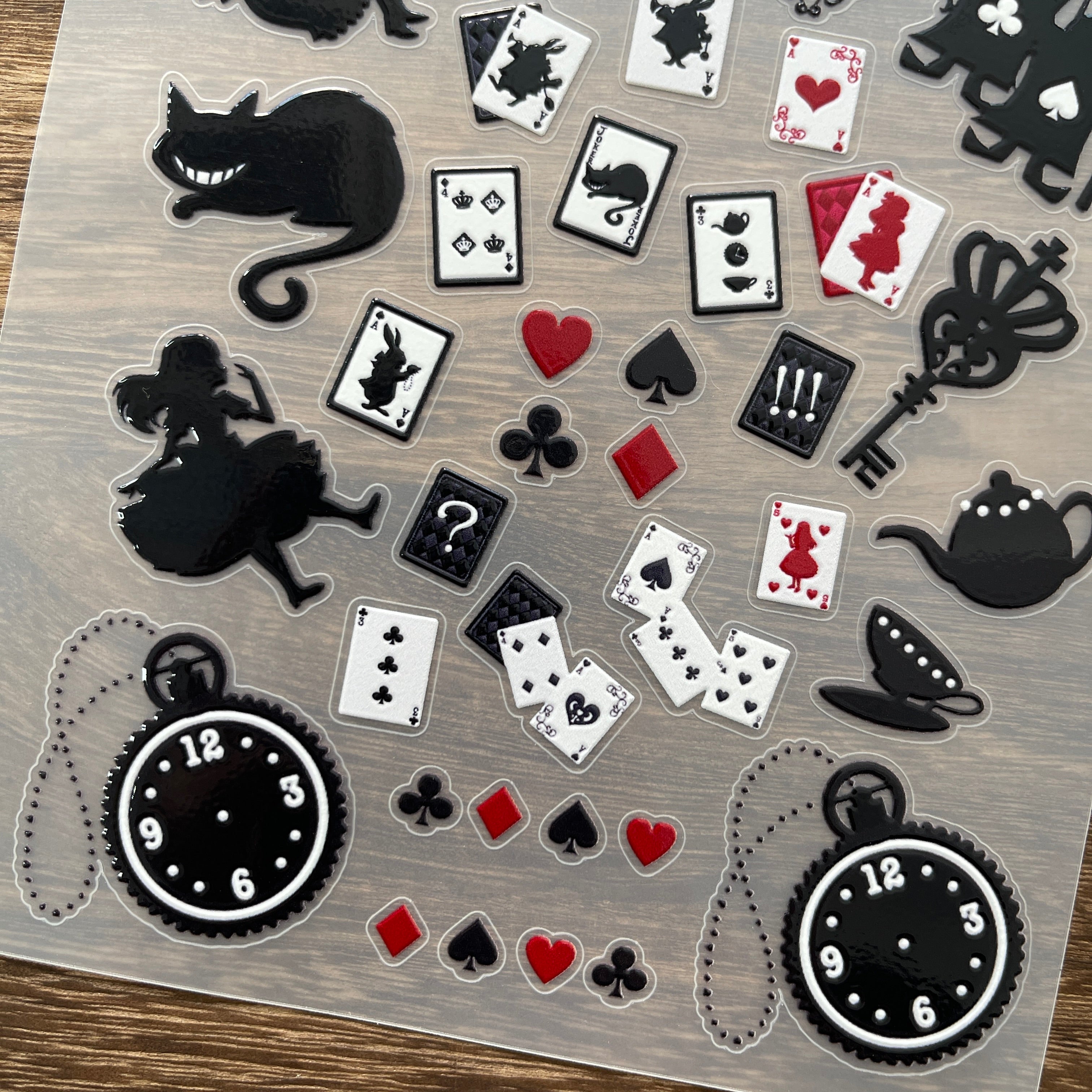 3D Alice silhouette PET Stickers 1pcs