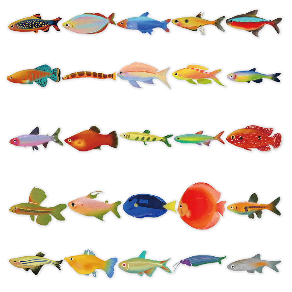 50 Ocean Cartoon Fish PET Sticker