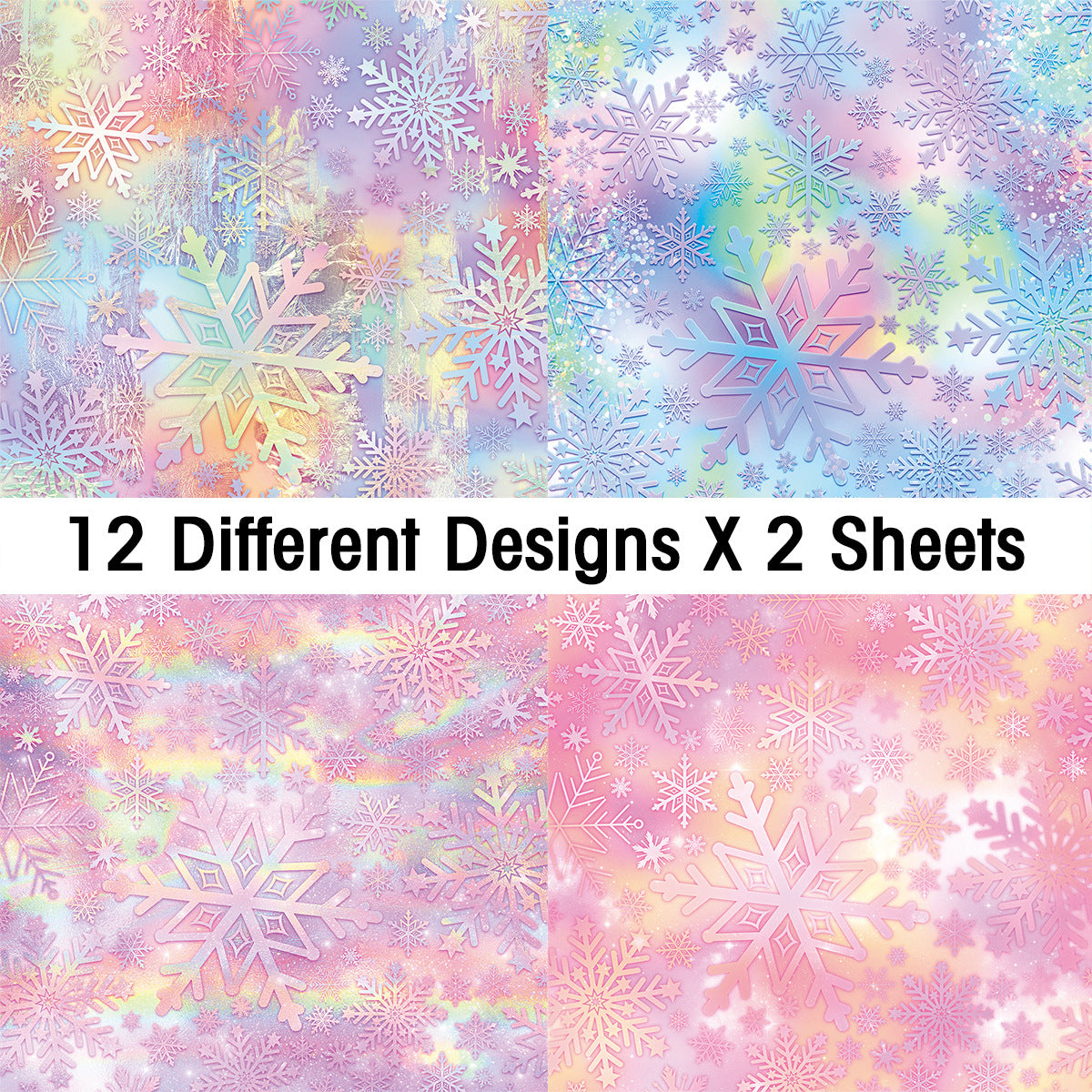 0410 Winter Fantasy Snowflake background paper -24Pcs each pack