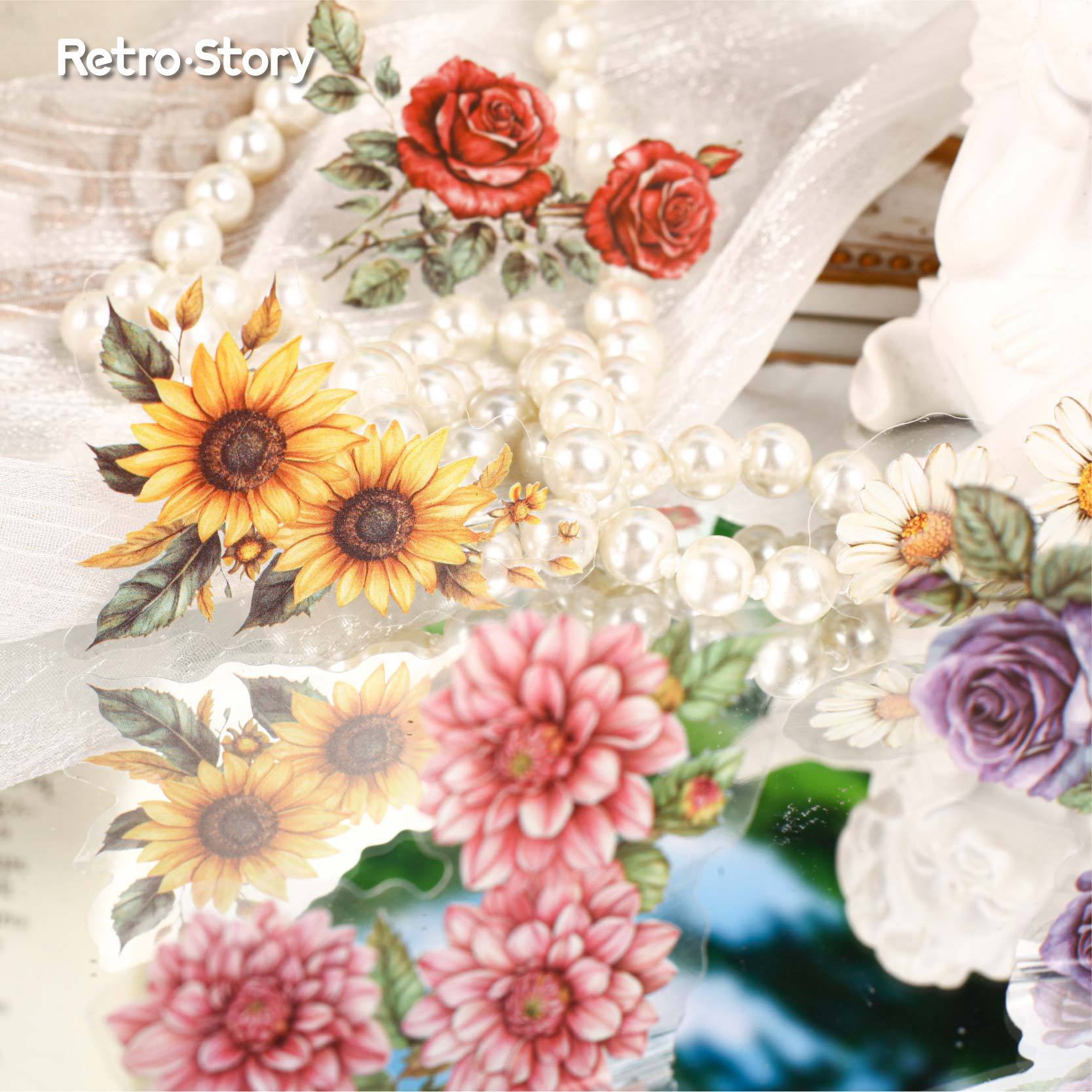 0503 Flower Horn PET Stickers -20Pcs each pack