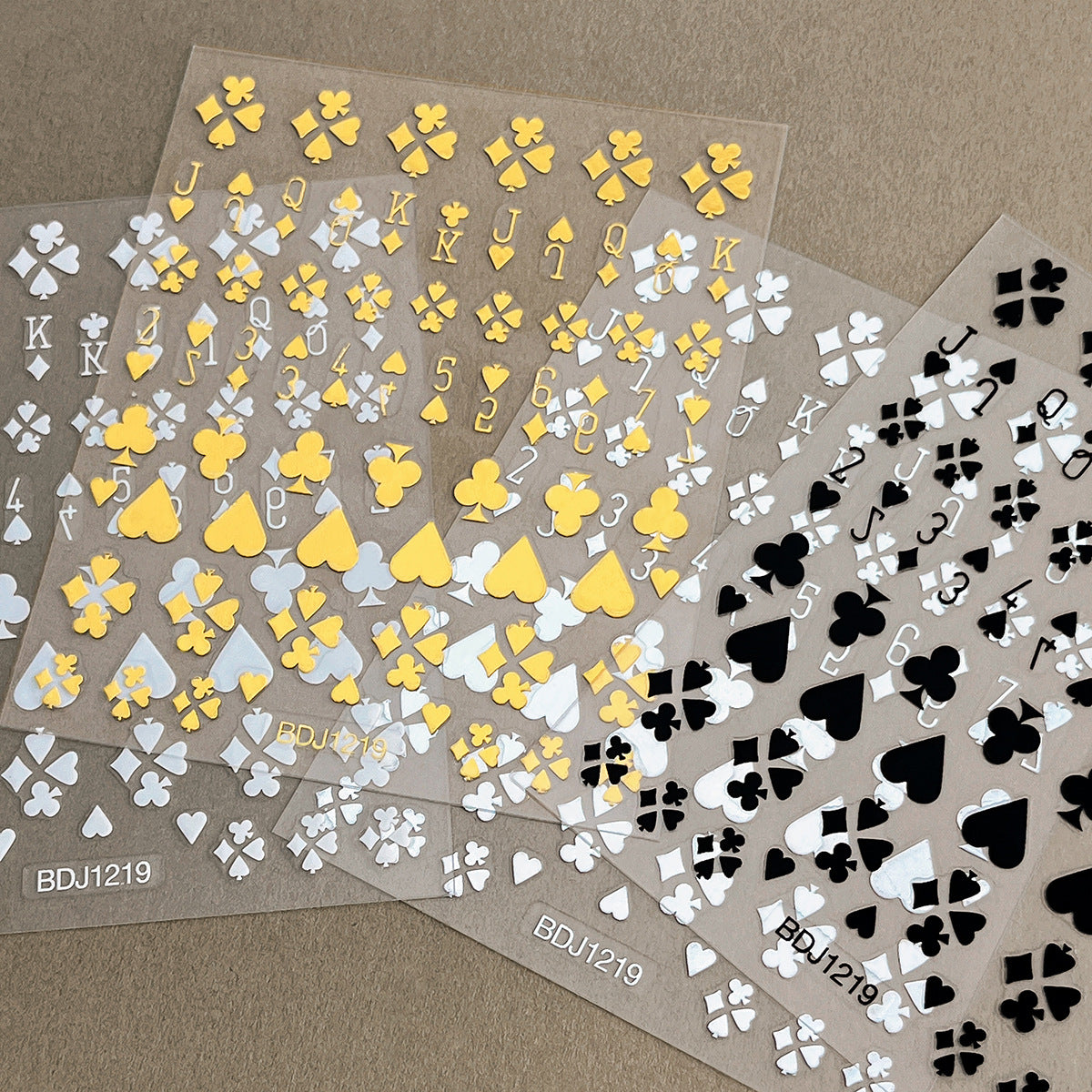M278- Poker Embossed Mini sticker 1 Pcs