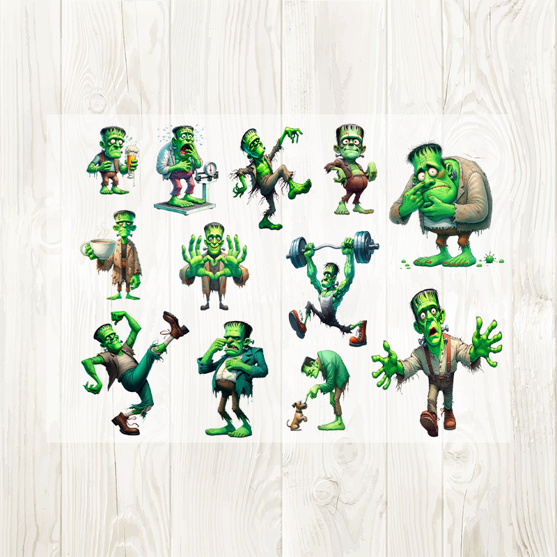 A4 Frankenstein matte PET pre-cut large sticker 1 pack 2 sheets