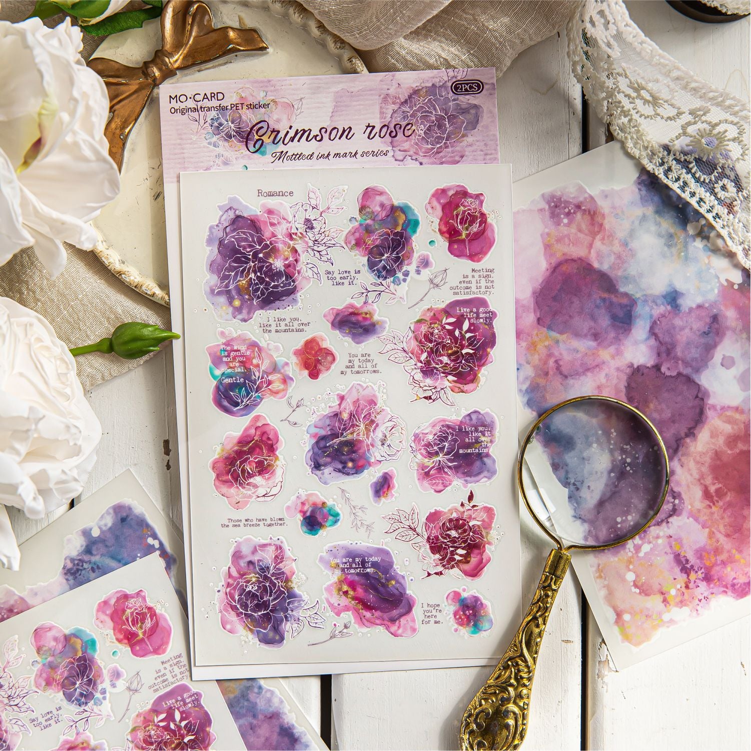 0412 Mottled ink mark Series transfer Sticker -2Pcs each pack