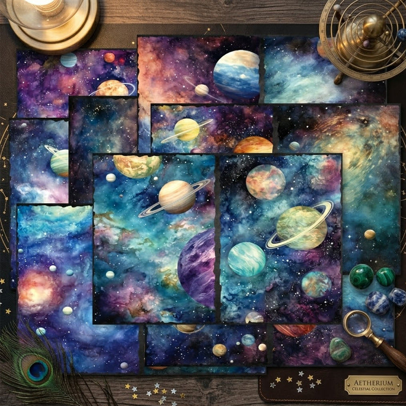 A5 Starry sky and Universe Background Paper -8Pcs each pack
