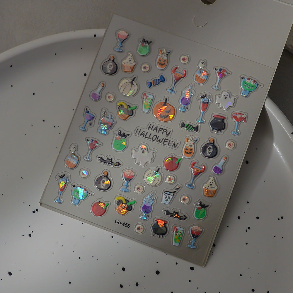 0813 M185- Halloween Embossed Mini sticker 1 Pcs