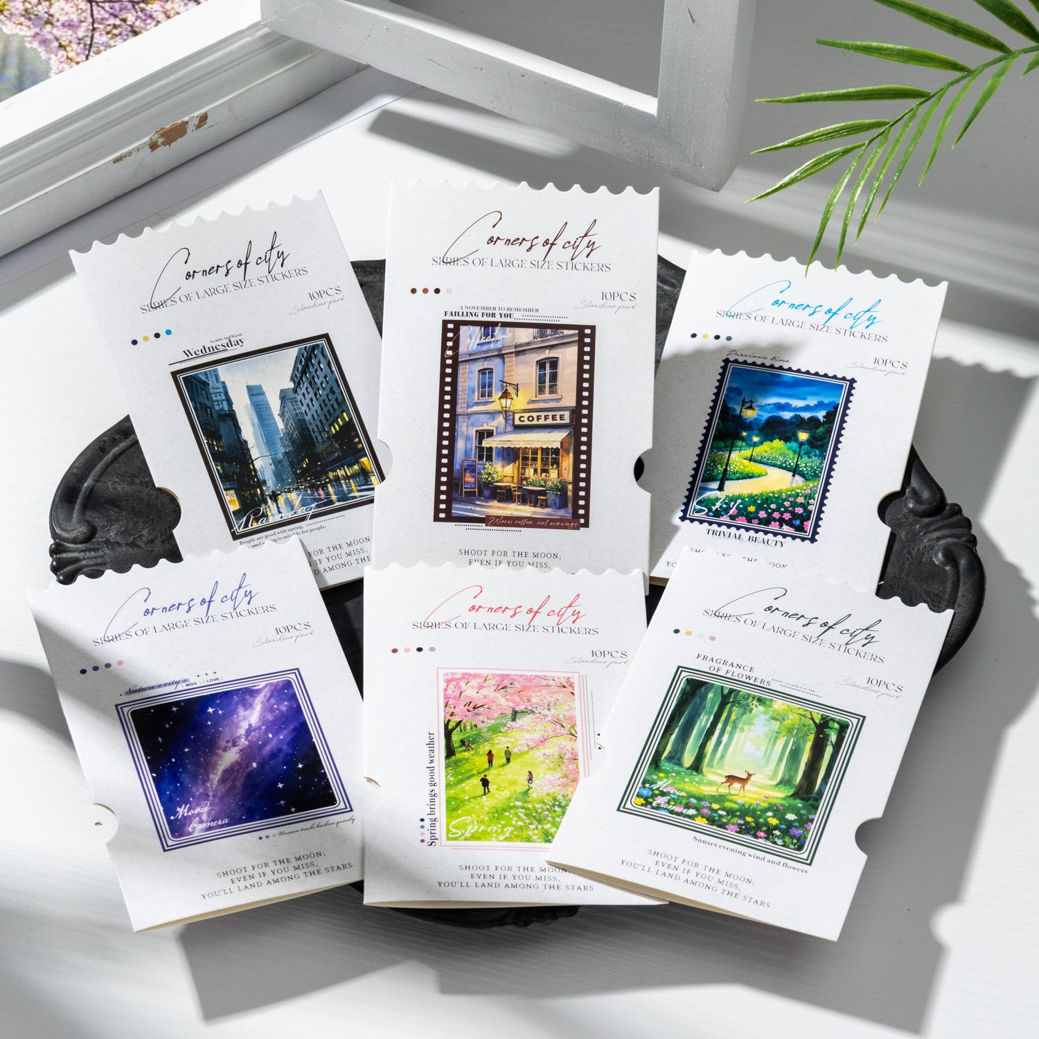 0405 Corners of city Series PET Sticker -10Pcs each pack