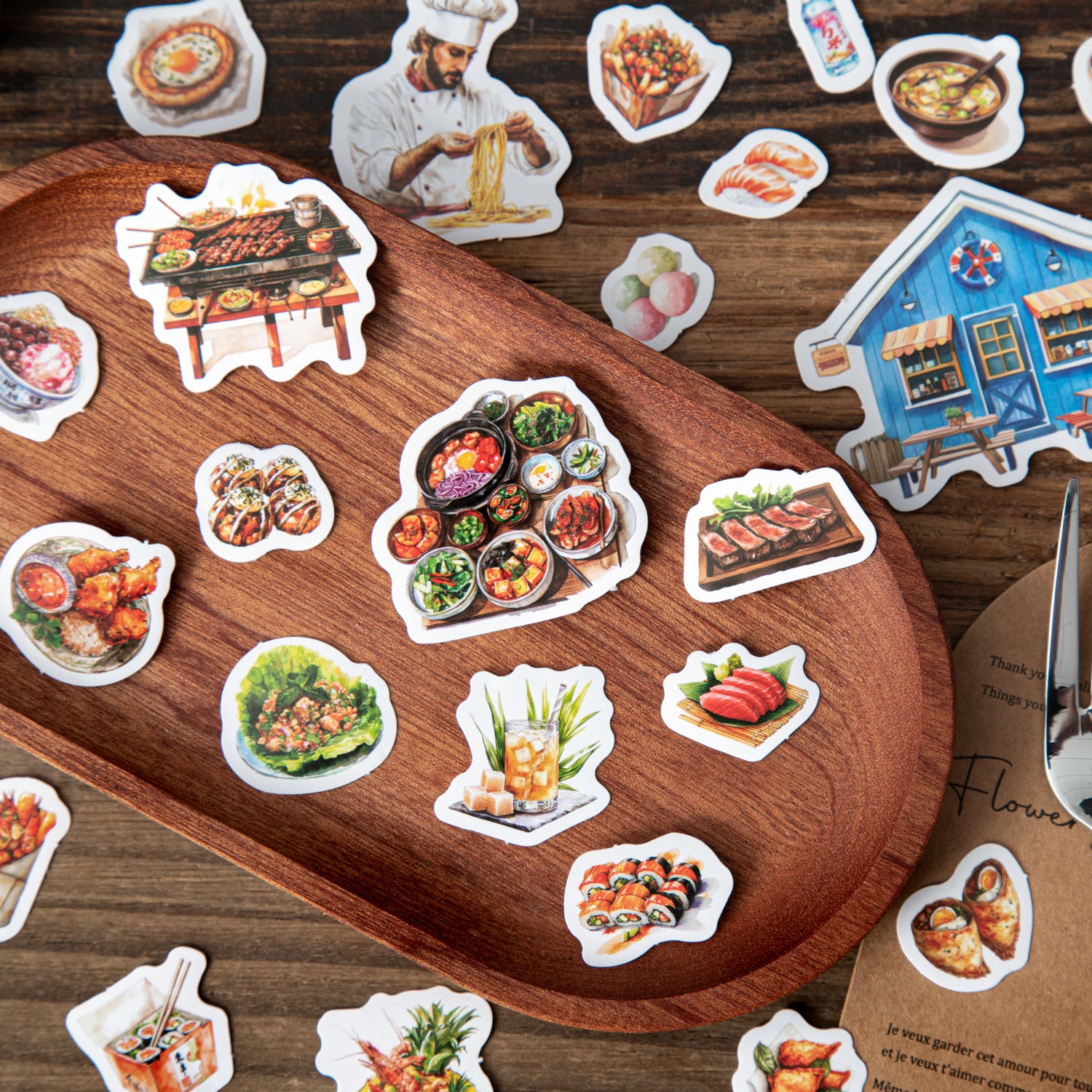 0715 World cuisine sticker -40Pcs each pack