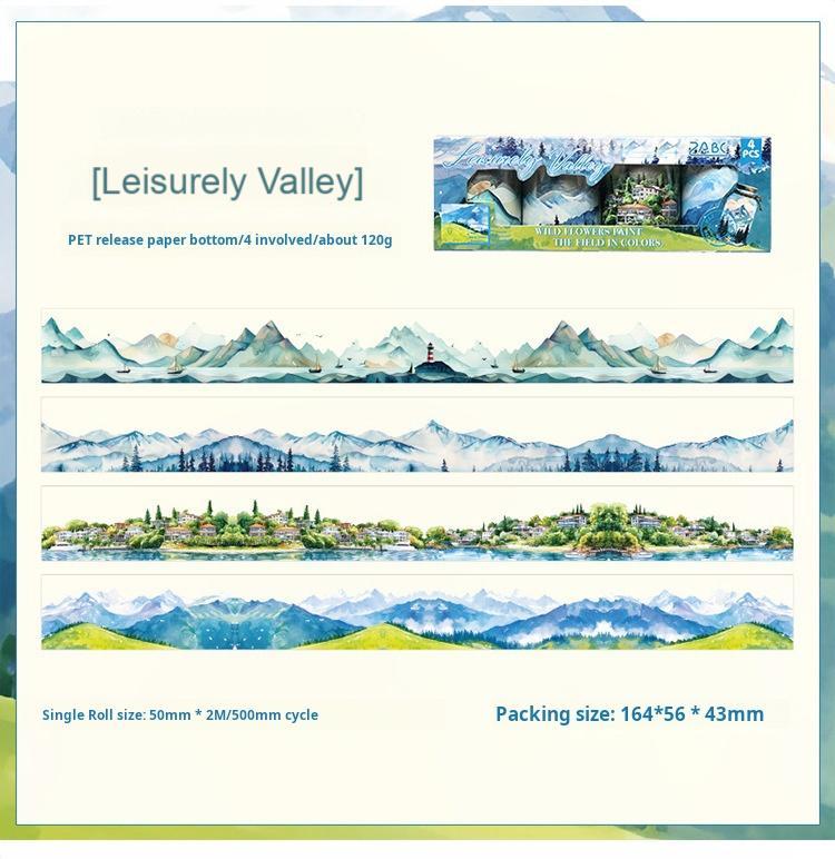 0607 Scenery PET Tape Set *pre-cut 4 rolls 5cm*2m