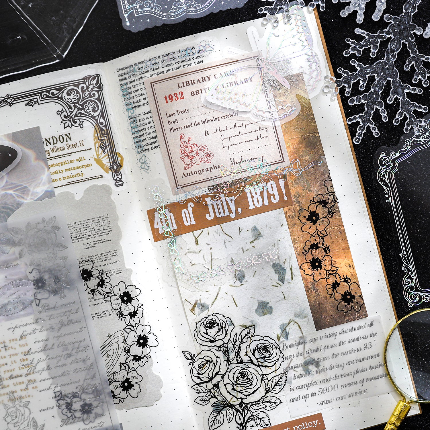 0520 Scrit's moon Embossed PET Sticker -10Pcs each pack