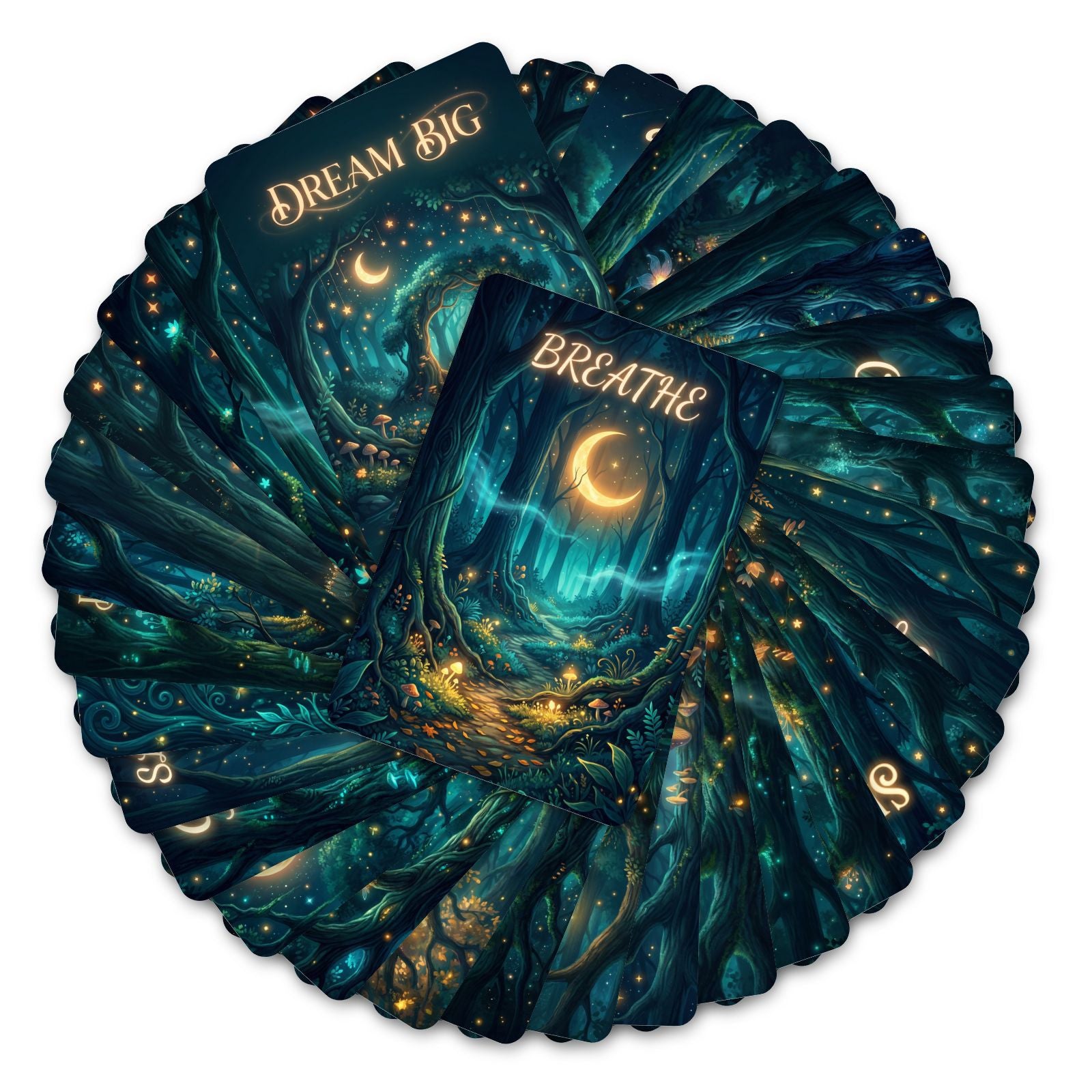 Moonlit Night Forest Cardstock 36pcs (2.36 × 3.5 inch)