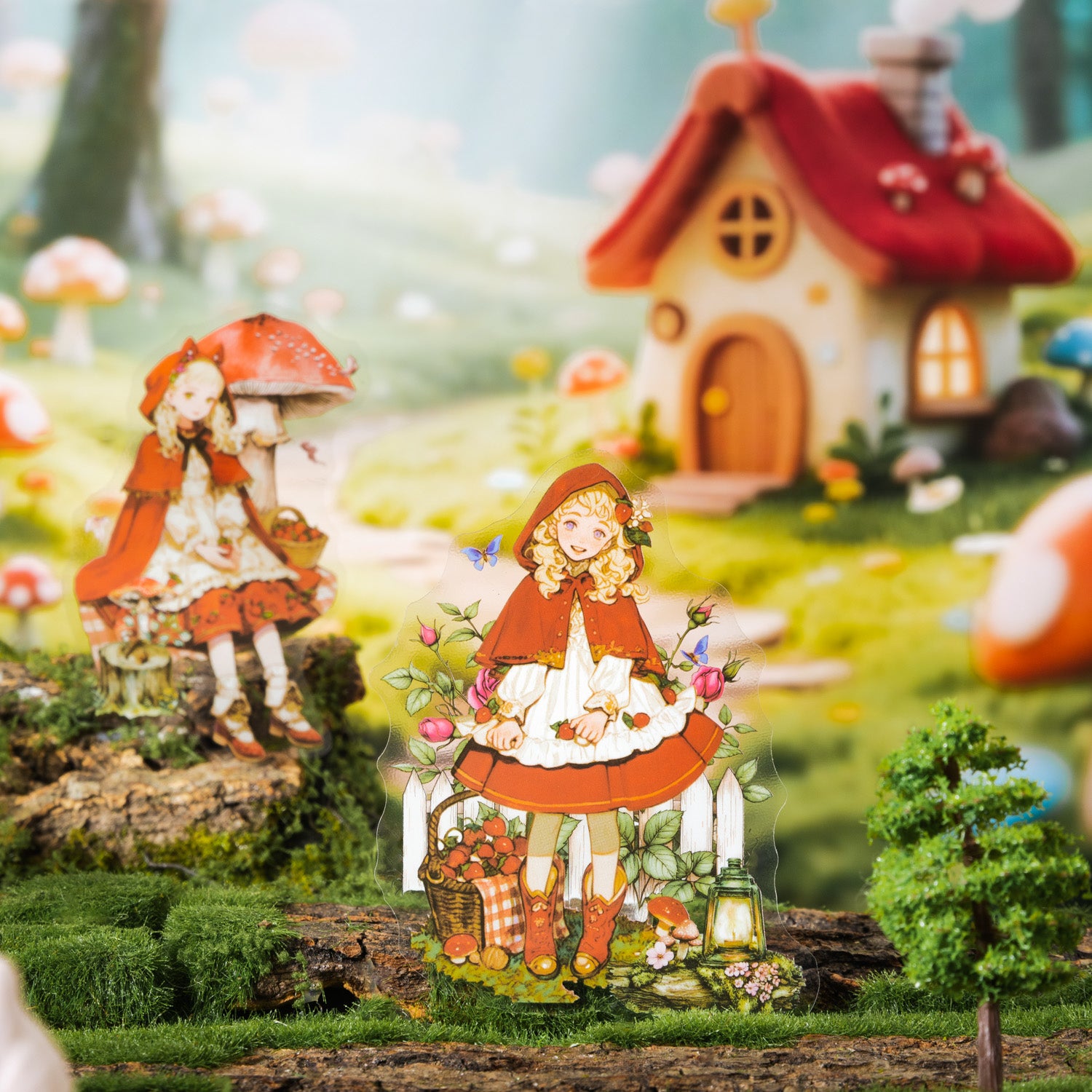 0726 Fairy tale girl PET Sticker -10Pcs each pack