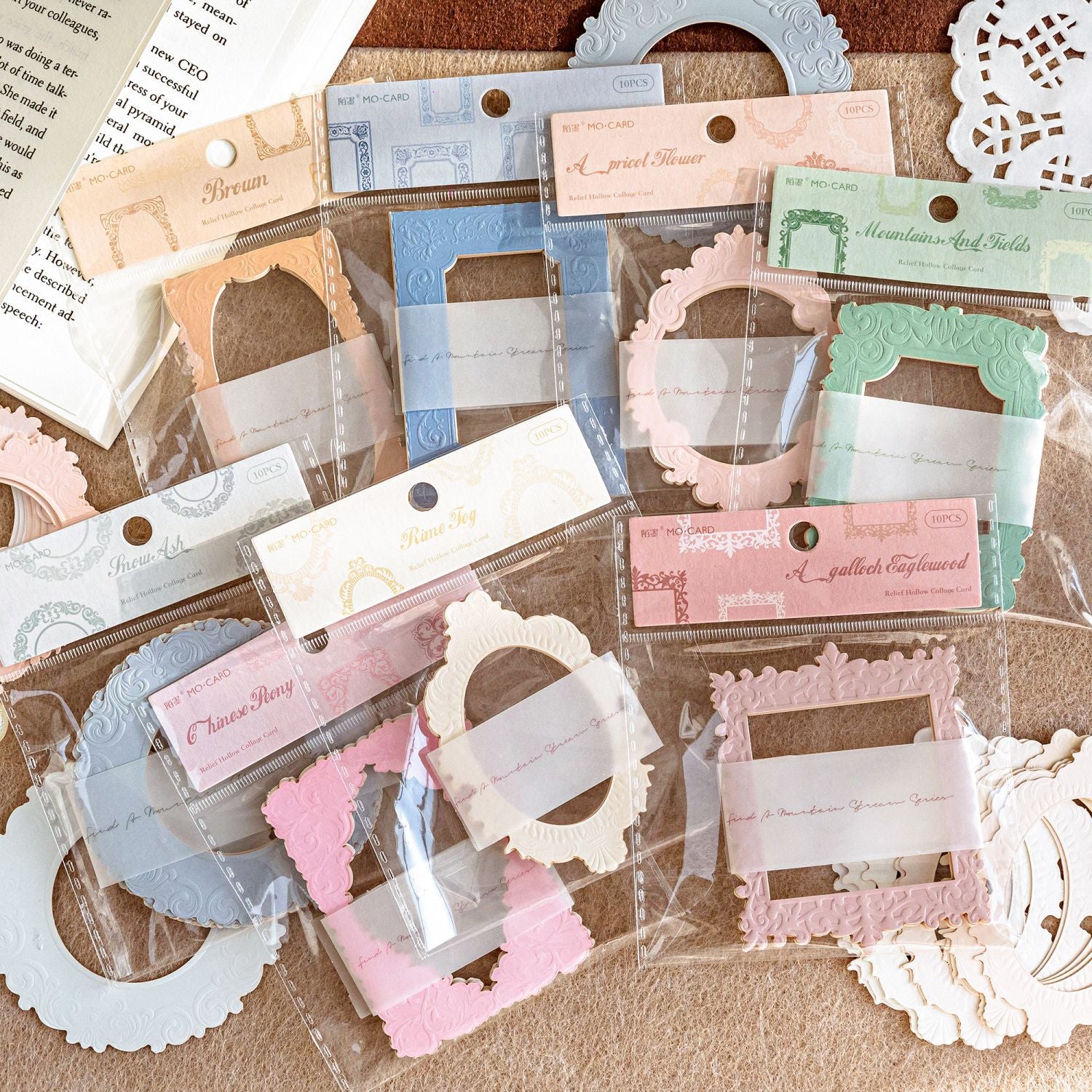 Vintage Embossed die cut cardstock -10Pcs each pack