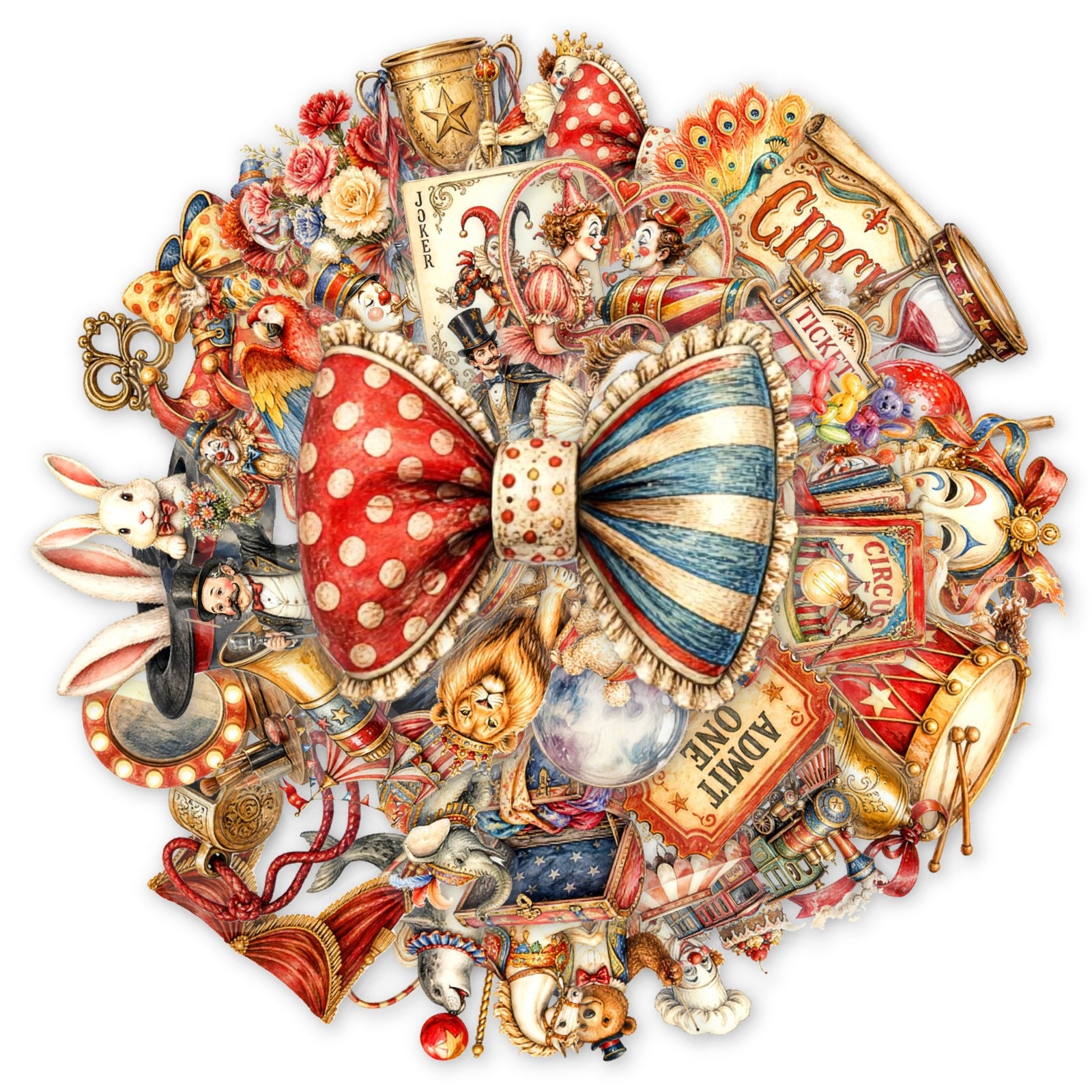 50 Vintage Circus PET Sticker