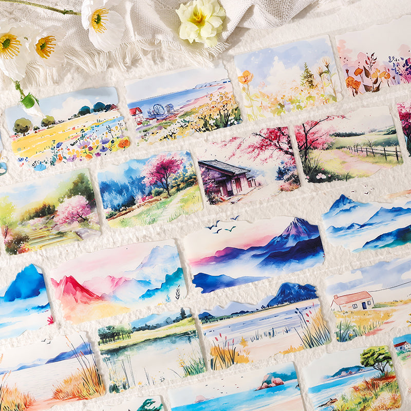 0717 Scenery PET Tape Set 4 rolls 8cm*2m