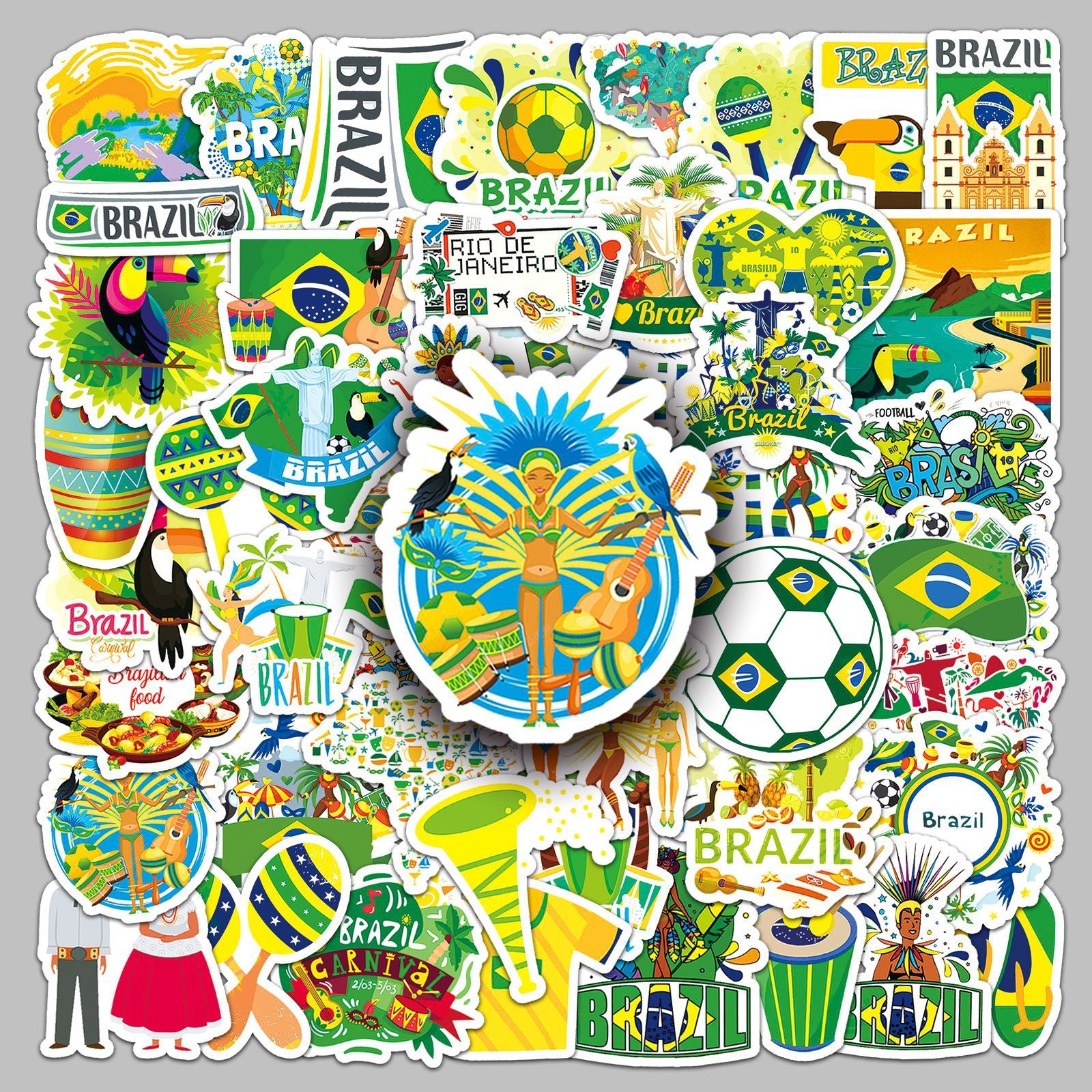 0616 50 Brazil Stickers solid with white border