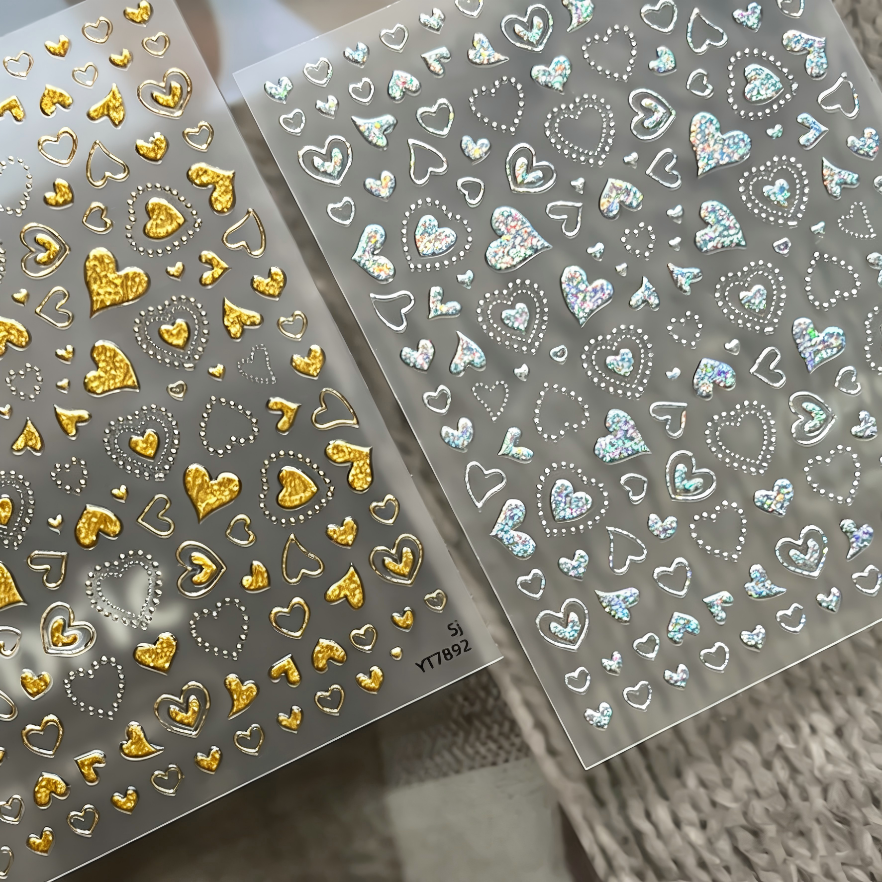 M306- Irregular Heart Mini Embossed sticker 1 Pcs