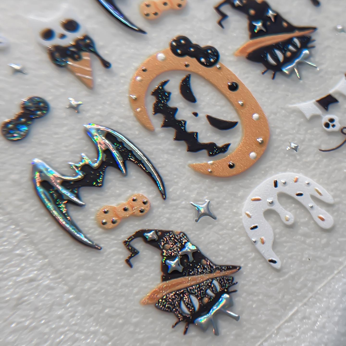 M334- Cute Halloween Embossed Mini sticker 1 Pcs