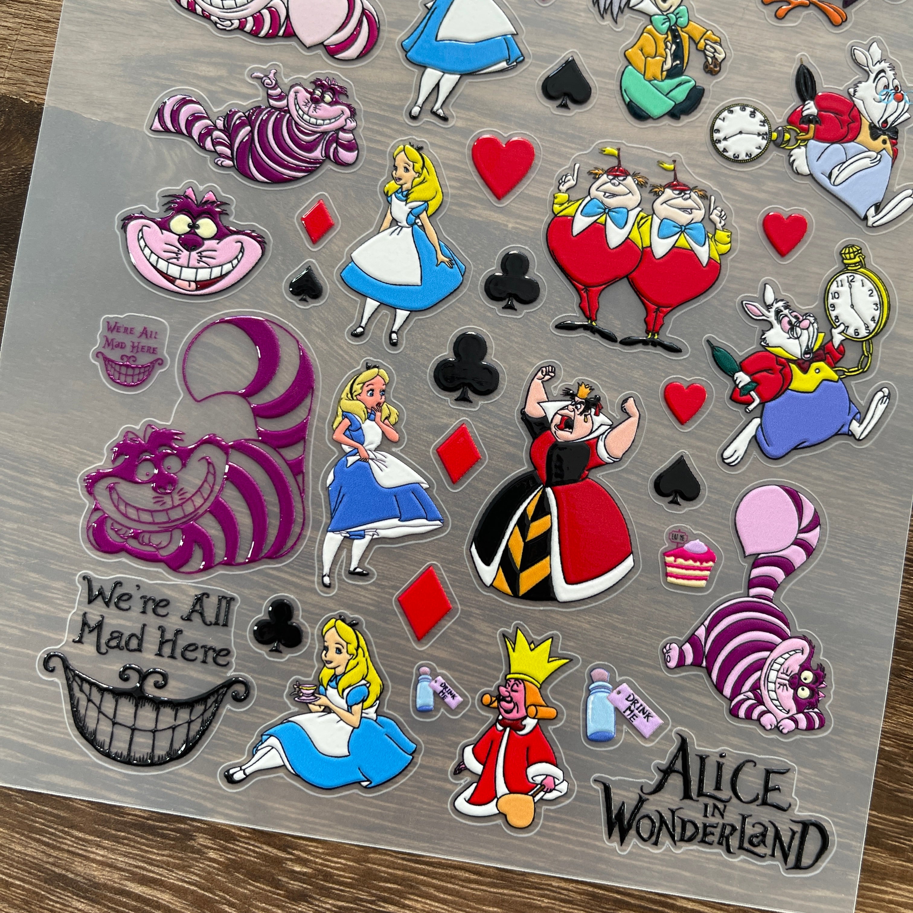 3D Alice in Wonderland PET Stickers 1pcs