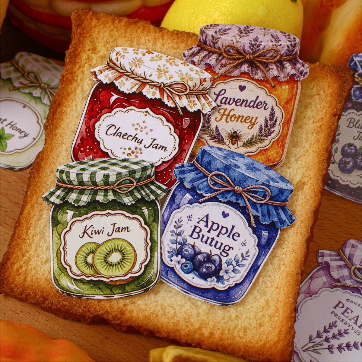 Honey Jar Jam Solid Stickers -10Pcs each pack