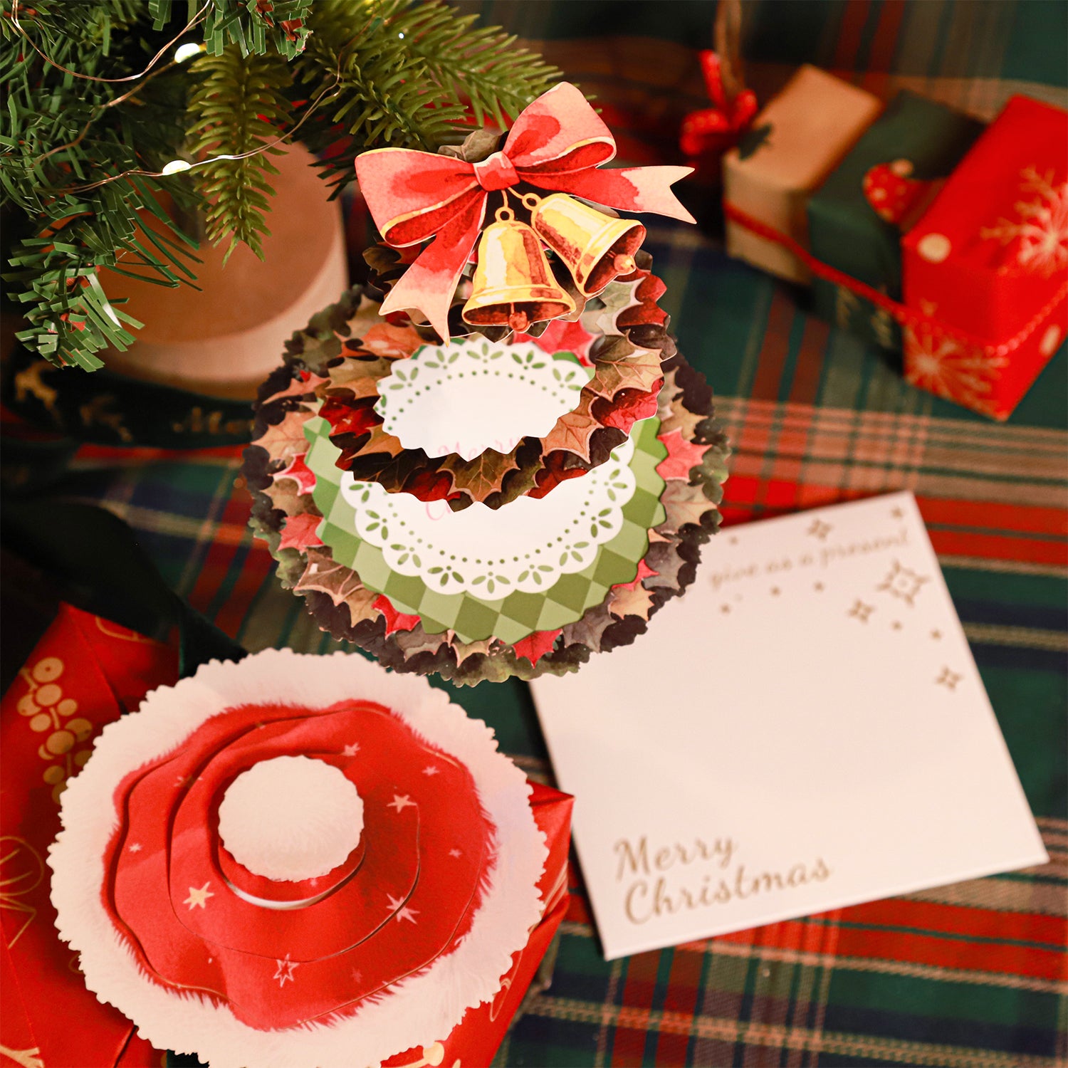 0722 Christmas card PET & cardstock Mixed pack -4Pcs each pack