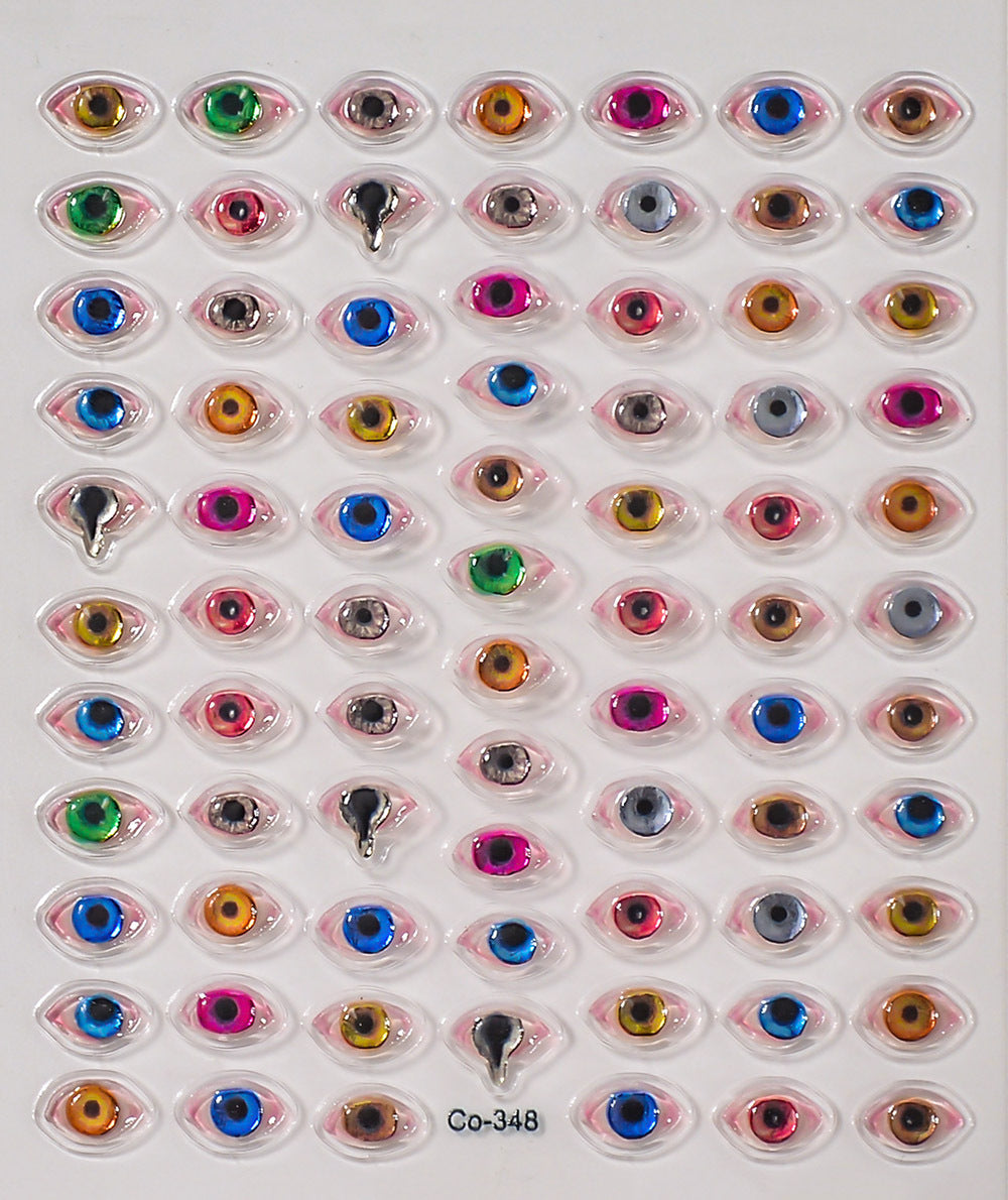 M281- Evil eye Embossed Mini sticker 1 Pcs