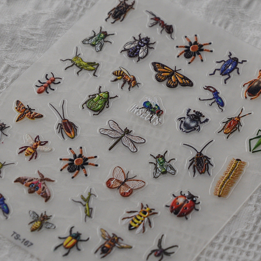 M322- Insect Pictorial Embossed Mini sticker 1 Pcs