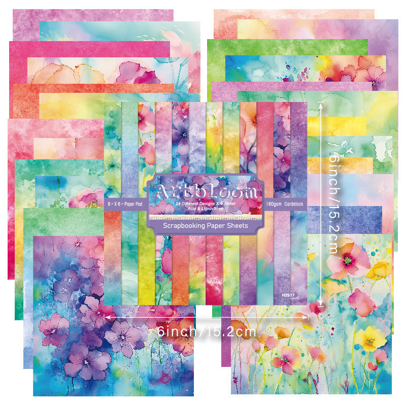 0801 Artbloom Background Paper R2517 -24Pcs each pack