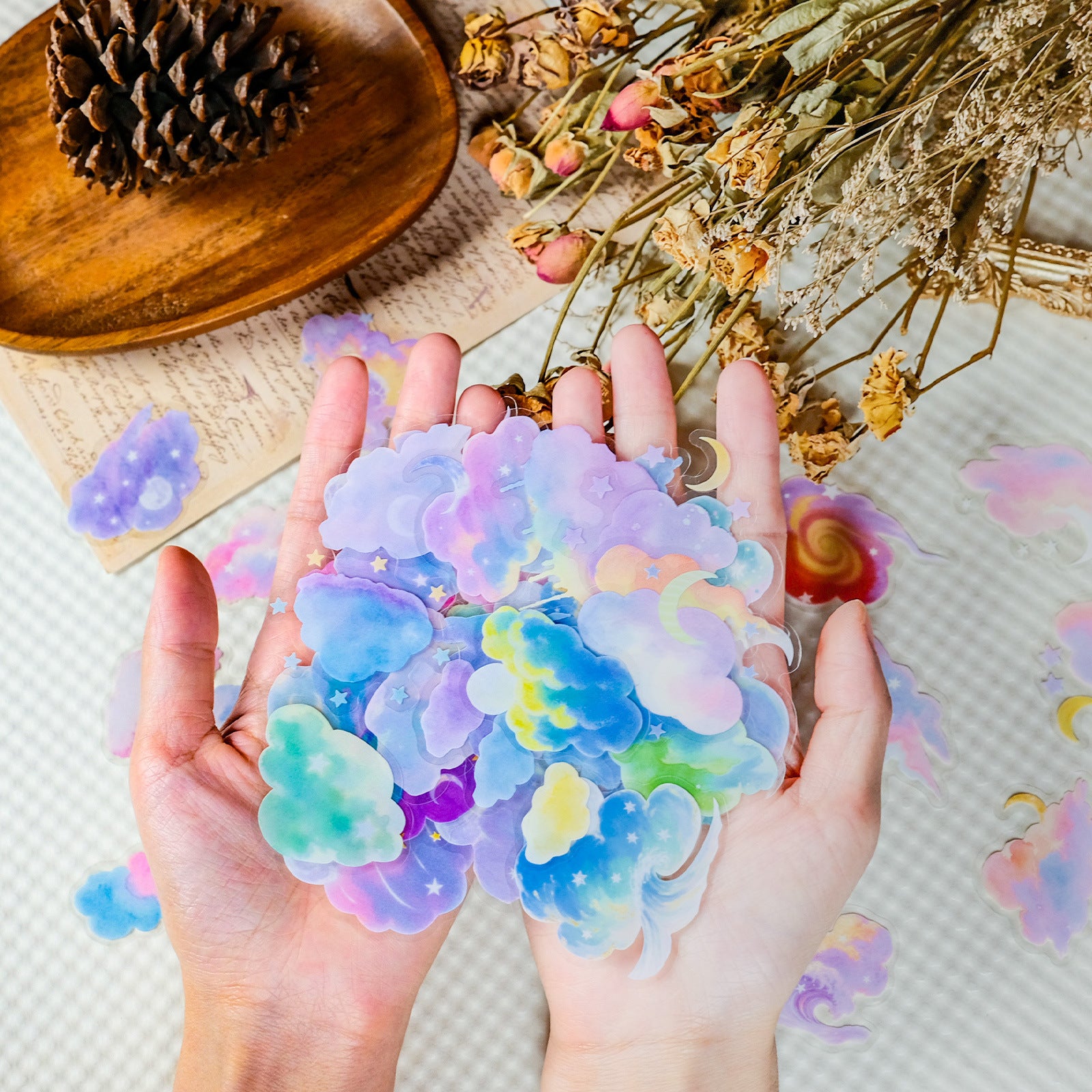 0929 56 Colorful clouds PET sticker