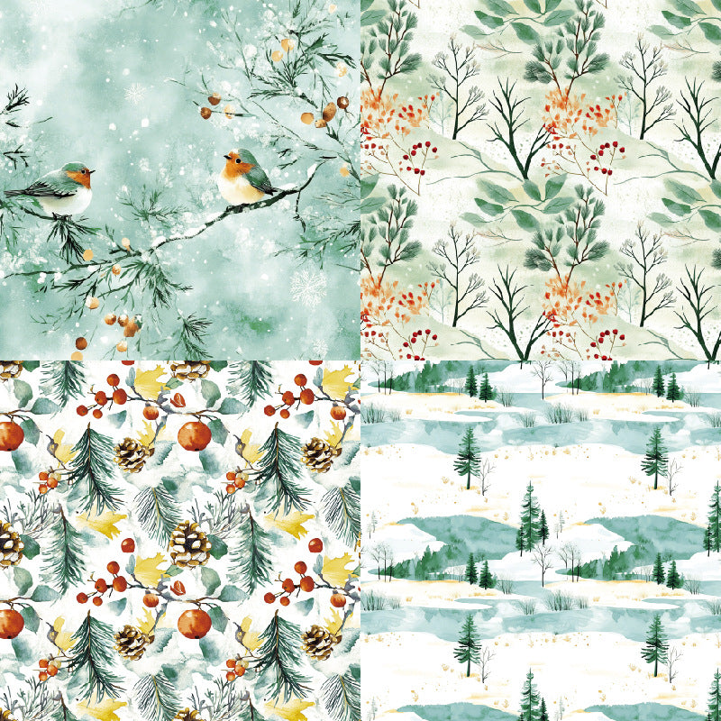 1004 Snowladrn bough background paper R2553 -24Pcs each pack